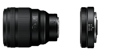 尼克尔 Z 85mm f/1.2 S(左)和尼克尔 Z 26mm f/2.8(右)