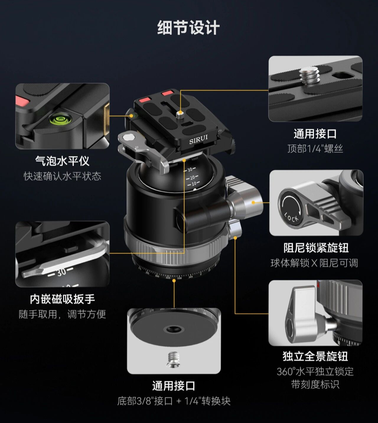 东方摄影｜思锐 BH-60 双模云台 细节设计