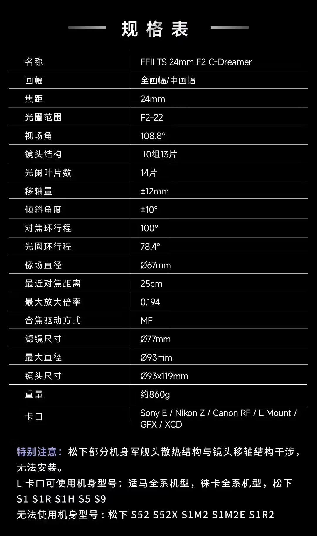 东方摄影｜老蛙 FFⅡ TS 24mm F2 移轴镜头正式上市 多卡口可选售价 7650 元